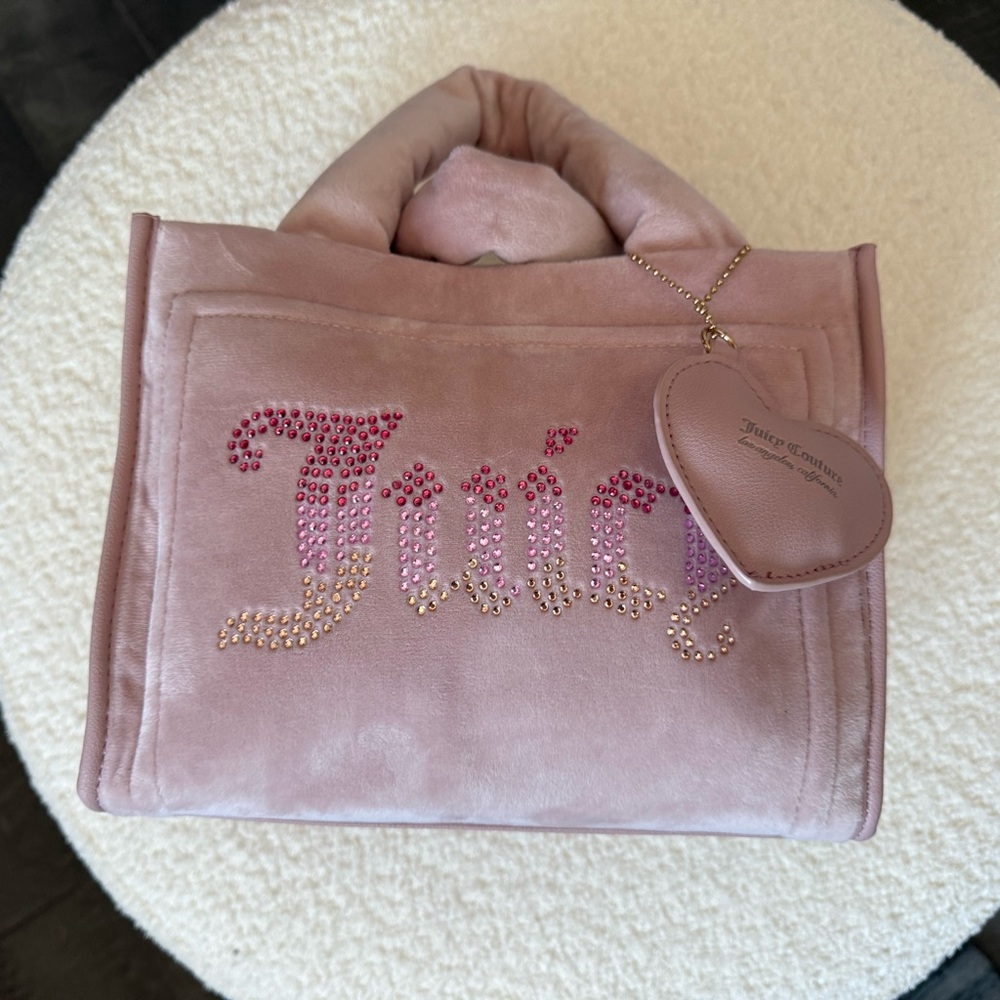 Juicy Couture Pink big spender Velvet mini Tote Bag